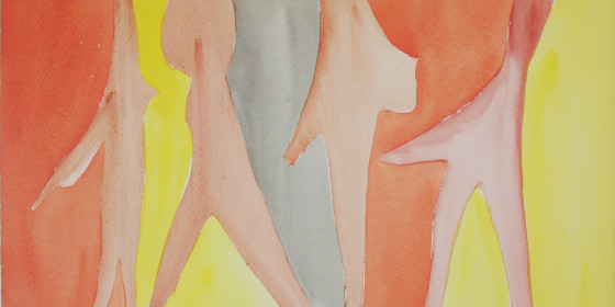 Watercolor four ghosts 1962 X36