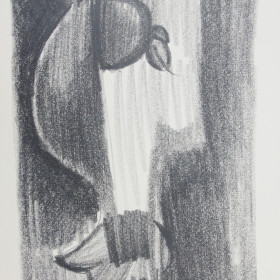 figurative graphic art Drawing carbon bird 1966 x54
