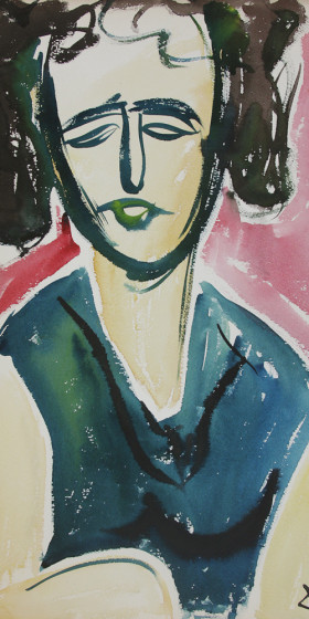 Woman Watercolor 1969 x41