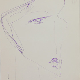figurative graphic art Ink Portrait 1965 x20